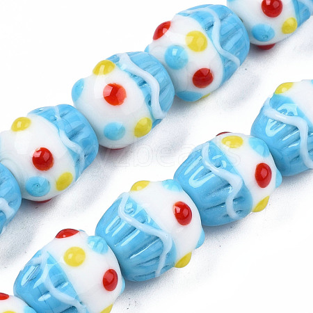 Handmade Bumpy Lampwork Beads Strands LAMP-N021-030-1