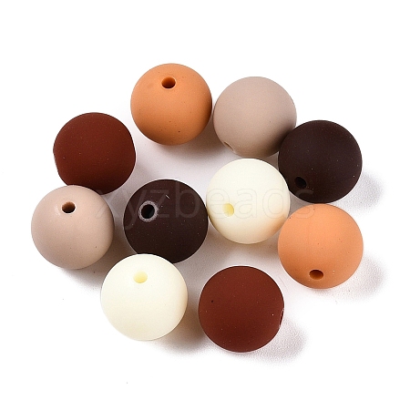 Rubberized Style Imitated Silicone Acrylic Beads MACR-T048-01B-04-1