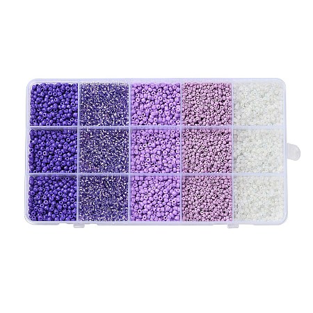 DIY 15 Grids ABS Plastic & Glass Seed Beads Jewelry Making Finding Beads Kits DIY-G119-02D-1