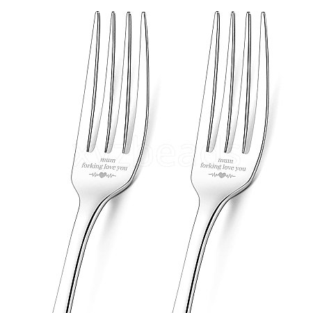 Globleland 1 Set 2Pcs 304 Stainless Steel Fork AJEW-GL0001-19-055-1