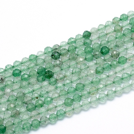 Natural Green Strawberry Quartz Beads Strands G-G823-18-4mm-1