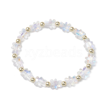 Glass Bear Beaded Stretch Bracelets for Women BJEW-JB10671-1
