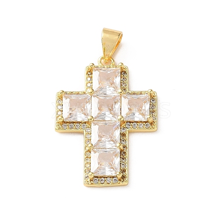 Brass Pave Cubic Zirconia Pendants CU-CBA03AF-17G-04-1