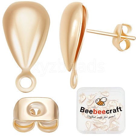 Beebeecraft 30Pcs Brass Stud Earring Findings KK-BBC0005-04-1