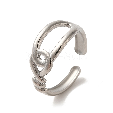 304 Stainless Steel Open Cuff Ring RJEW-C068-11P-1