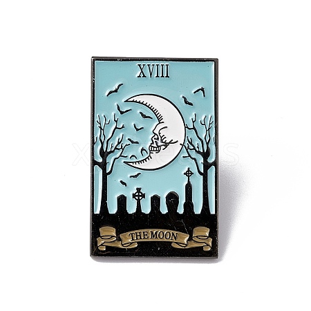 The Moon Tarot Card Enamel Pin JEWB-D012-16-1