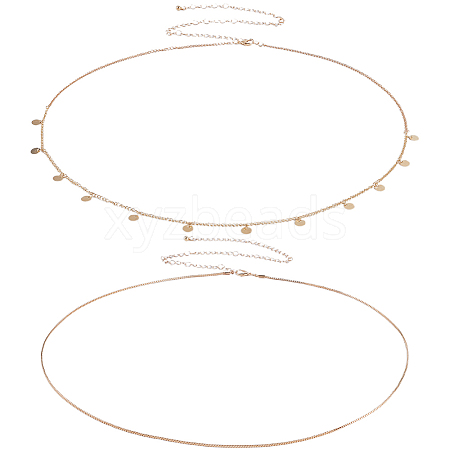 2Pcs Iron Waist Body Chain AJEW-WH20019-21G-1