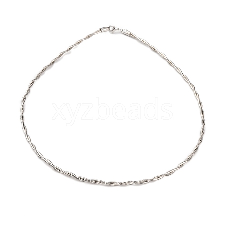 Brass Double Braided Round Snake Chain Necklaces MAK-L041-01P-1