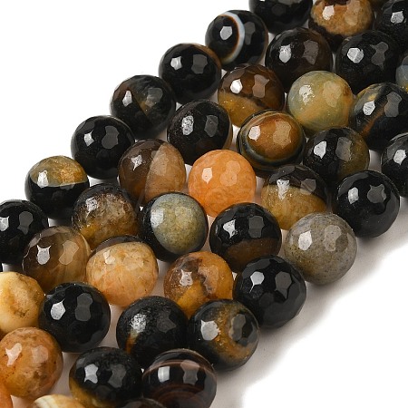 Natural Agate(Dyed & Heated) Beads Strands G-H066-B06-03-1