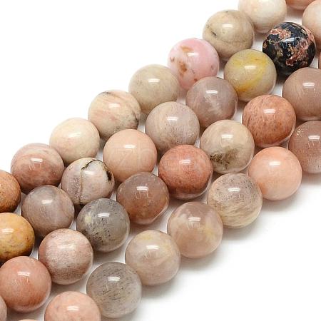 Natural Sun Stone Beads Strands G-S150-23-6mm-1