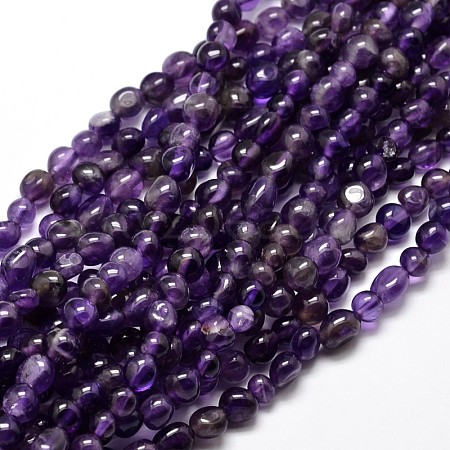 Natural Amethyst Nuggets Beads Strands G-J335-12-1