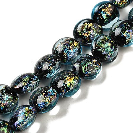 Handmade Dichroic Foil Glass Beads Strands DICH-U001-11A-1