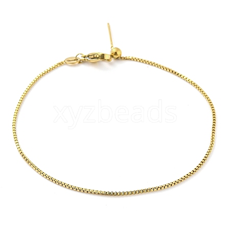 304 Stainless Steel Add a Bead Adjustable Box Chains Bracelets for Women BJEW-M307-01A-G-1