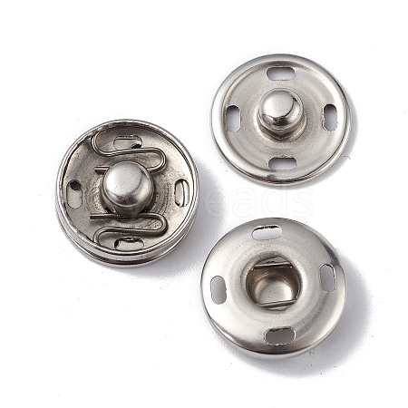 Non-Tarnish 202 Stainless Steel Snap Buttons BUTT-I017-01C-P-1