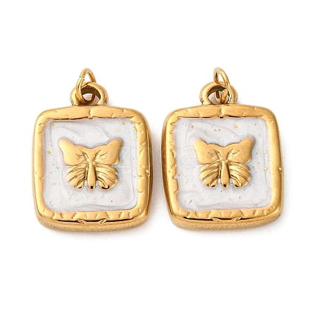 304 Stainless Steel Enamel Pendants STAS-U061-37G-A01-1