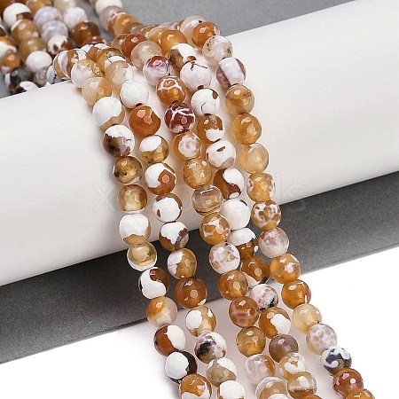 Natural Fire Crackle Agate Beads Strands G-C082-A01-33-1