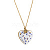 304 Stainless Steel Enamel Printed Mom Heart Locket Pendant Necklaces for Mother's Day Gift WG641EA-02-1