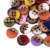 Opaque Resin & Walnut Wood Buttons RESI-N053-36-1