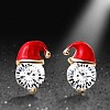 Zinc Alloy Enamel Santa Hat Stud Earrings FS-WGF8A0B-01-1