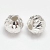 Fancy Cut Faceted Round 925 Sterling Silver Beads STER-F012-12B-1