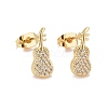 Clear Cubic Zirconia Violin Stud Earrings EJEW-G288-25G-1