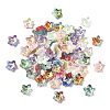 100Pcs 6 Colors Electroplate Two Tone Transparent Resin Beads RESI-CJ0005-28-8