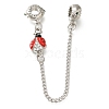 Rack Plating Alloy Enamel European Beads with Safety Chains PALLOY-A009-01P-1