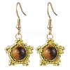 Natural Tiger Eye Star Dangle Earrings EJEW-MZ00354-02-2