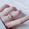 Rectangle 925 Sterling Silver Enamel Adjustable Cuff Rings for Women FS-WGEEF9E-01-2
