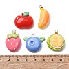 Opaque Resin Imitation Fruit Pendants RESI-B049-01-3