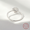 Anti-Tarnish Rhodium Plated 925 Sterling Silver Daisy Flower Finger Ring for Women KN3229-4-3