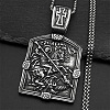 304 Stainless Steel Cross Knight Pendant Box Chain Necklaces for Men FS-WG71F72-01-1