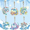 6 Styles Summer Flower Dolphin DIY Diamond Keychain Painting Kit PW-WG95966-01-5