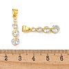 Flat Round Rack Plating Brass Micro Pave Cubic Zirconia Pendants KK-G513-07G-3