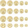 Olycraft 50Pcs 5 Style 4-Hole Brass Buttons BUTT-OC0001-18-1