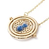 Rotated Hourglass Flat Round Alloy Pendant Necklaces for Women NJEW-G131-01E-1