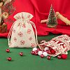 32Pcs 8 Styles Christmas Theme Cotton Gift Packing Pouches Drawstring Bags ABAG-LS0001-01-7