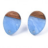 Resin & Walnut Wood Stud Earring Findings MAK-N032-006A-H04-2