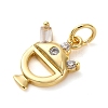 Brass Micro Pave Cubic Zirconia Dessert Charms KK-P308-63G-2