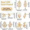 CHGCRAFT 10Pcs 5 Style Brass Stud Earring Findings KK-CA0002-05-2