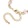 Faceted Rondelle Glass & Brass Beaded Bracelets for Women BJEW-JB10699-4