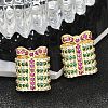 Christmas Rack Plating Brass Cubic Zirconia Stud Earrings EJEW-K245-55A-G-2