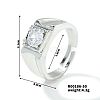 Fashionable Unisex Brass Micro Pave Clear Cubic Zirconia Solitaire Ring VA2990-14-1