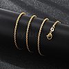 2mm Rack Plating Brass Rope Chain Necklaces for Women Men MAK-L044-59G-2