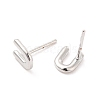 Brass Hollow Out Initial Letter Stud Earrings for Women EJEW-A044-01P-U-2