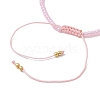 Adjustable Natural Rose Quartz & Seed Braided Bead Bracelets BJEW-JB10181-05-4