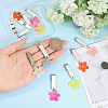 12Pcs 6 Colors Flower Acrylic Shoe Charms HJEW-CA00022-3