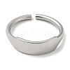 Non-Tarnish 304 Stainless Steel Blank Rectangle Open Cuff Rings for Women RJEW-D022-02P-2