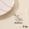 Minimalist Stainless Steel Moon Pendant Necklace for Women RX9725-11-1