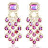Teardrop with Rectangle Alloy Rhinestone Chandelier Earrings FS-WGBF96F-03-1